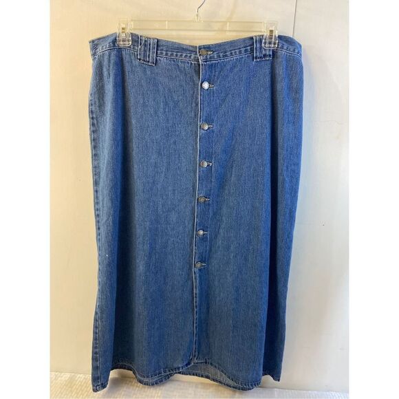 Blassport button denim blue Jean skirt plus size 18w #96157 - Picture 1 of 5